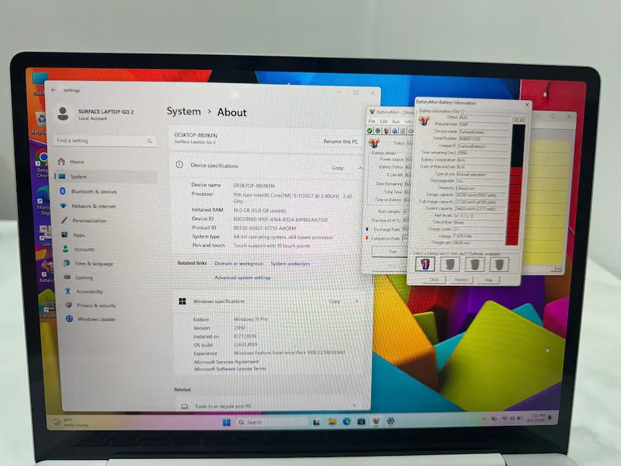 Surface Laptop Go 2 màn hình cảm ứng PixelSense